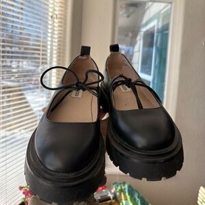 Steve Madden platform Mary Jane tie loafers